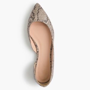 NEW J Crew Audrey Glitter d’orsay Snakeskin Flats sz 8.5